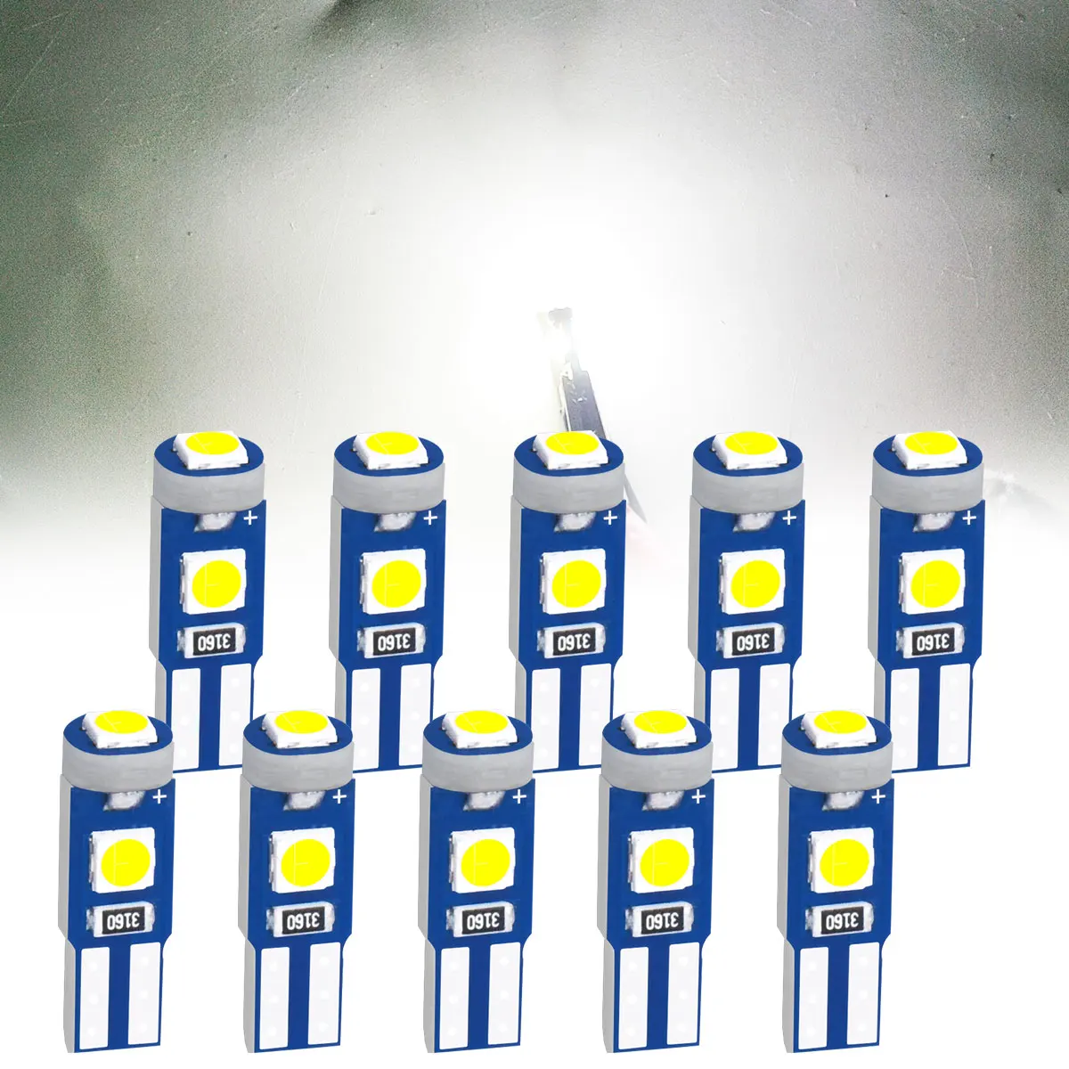 

High Brightness 3030 Chips 10Pcs of T5 Led Bulb W3W W1.2W Play and Plug Car Interior Lights Auto Instrument Lamp 12V/24V