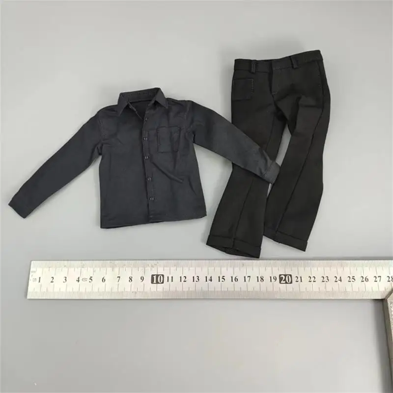 

1/6th BLACKBOX Fashion Black Shirt Pant Dress Suit For 12inch Male Action Doll Collectable