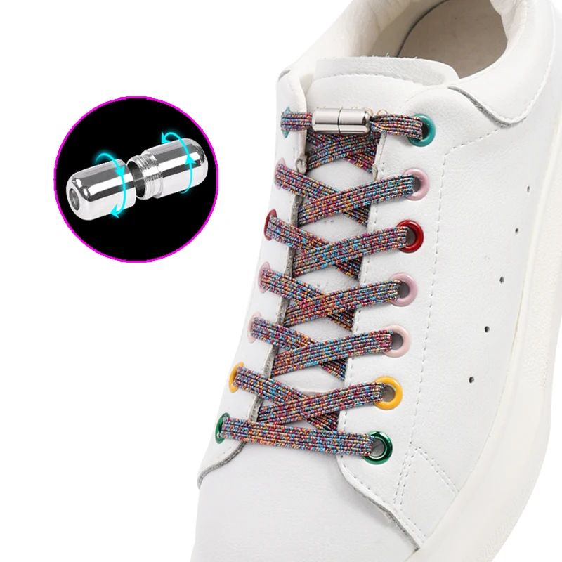 1 Pair Flat Shoelaces Without Ties Elastic Shoe Laces for Sneakers Easy Installation Quick Put on And Take Off Lazy Shoes Lace