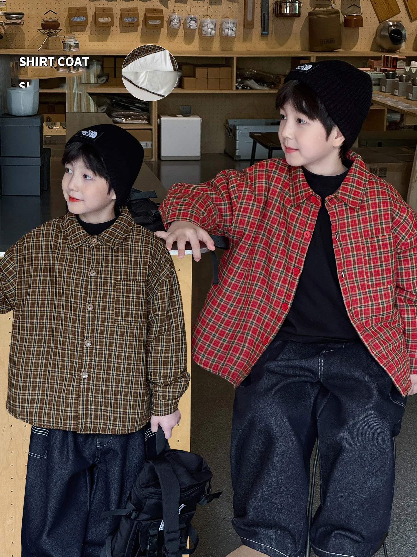 

Kids Baby Boys Jacket 2025 Winter Turn Down Collar Thick Warm Plaid Children 3-8Y Boys Coat Casual Quality Toddler Boy Top Shirt