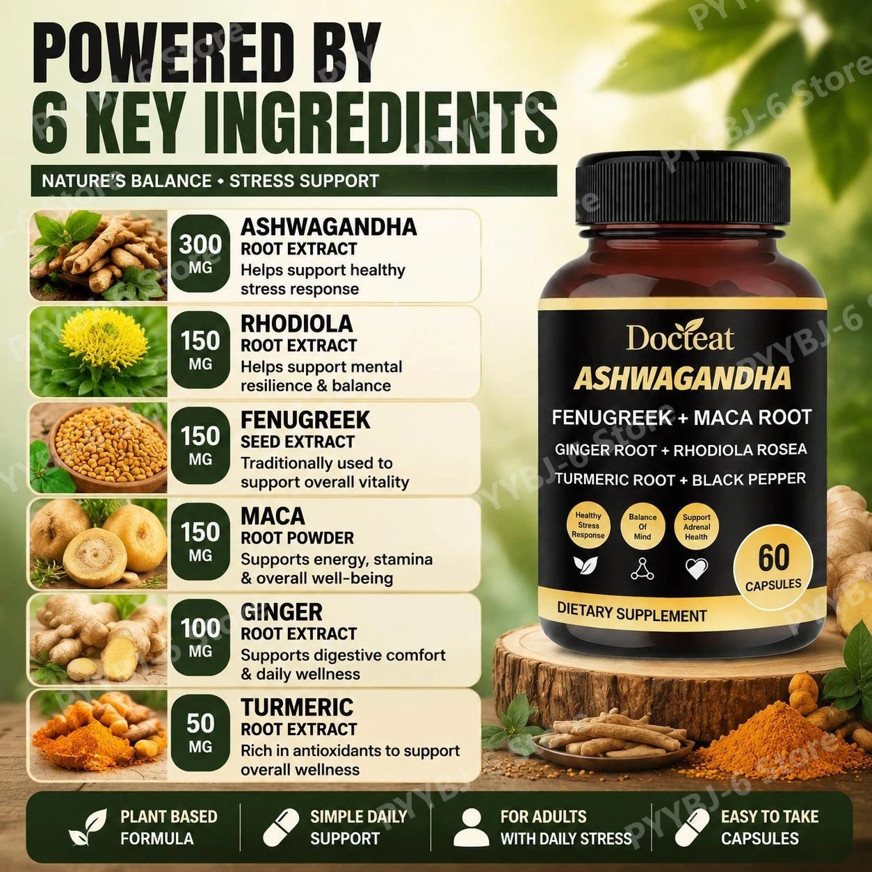 Cápsulas Docteat de Ashwagandh - Ashwagandha Extract Root avaliação e preço