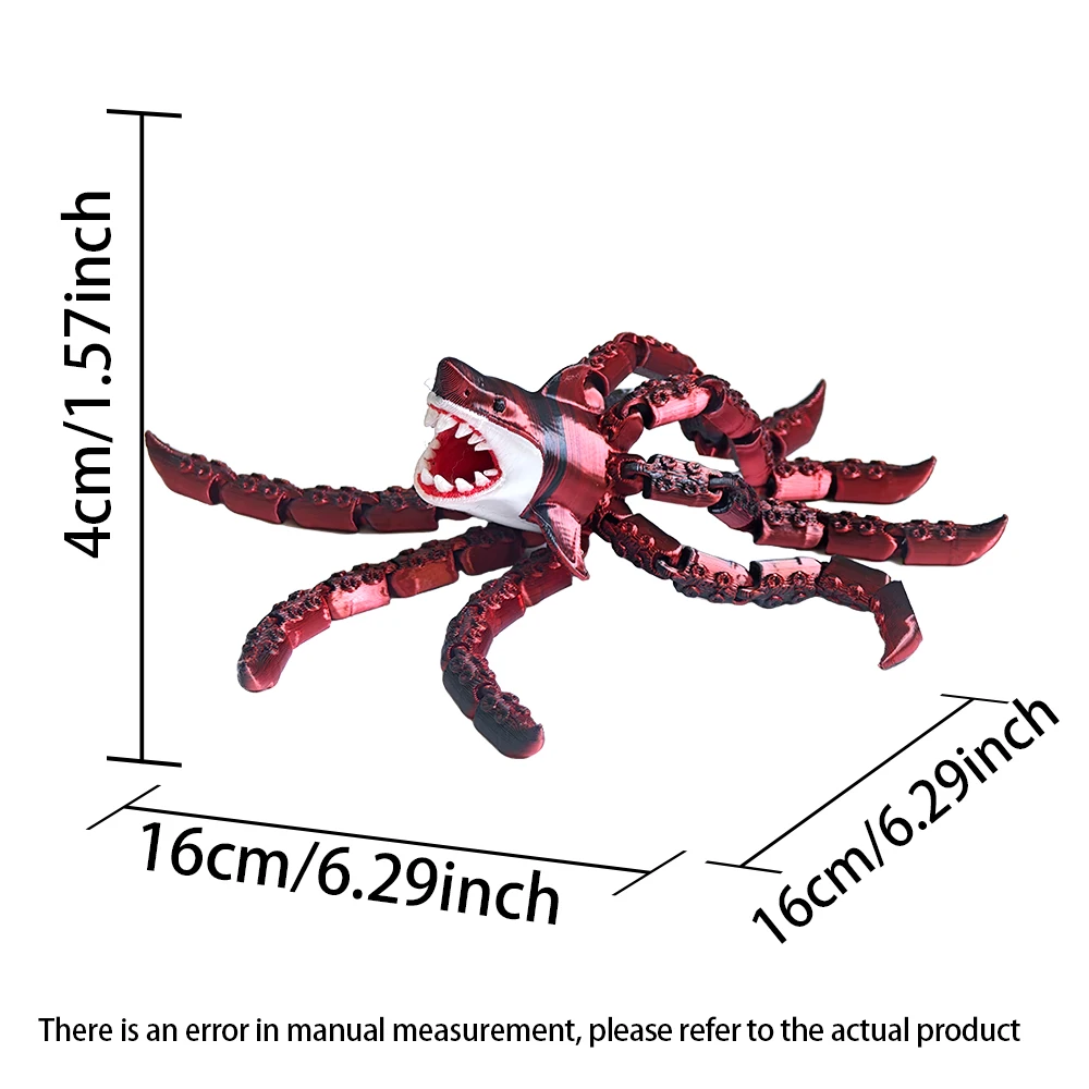 2026 Flexible Articulated Bloop Sea Monster Figure 3D Printed Movable Joint Horror Ocean Beast Collectible Decor for Hobby Fans view 4