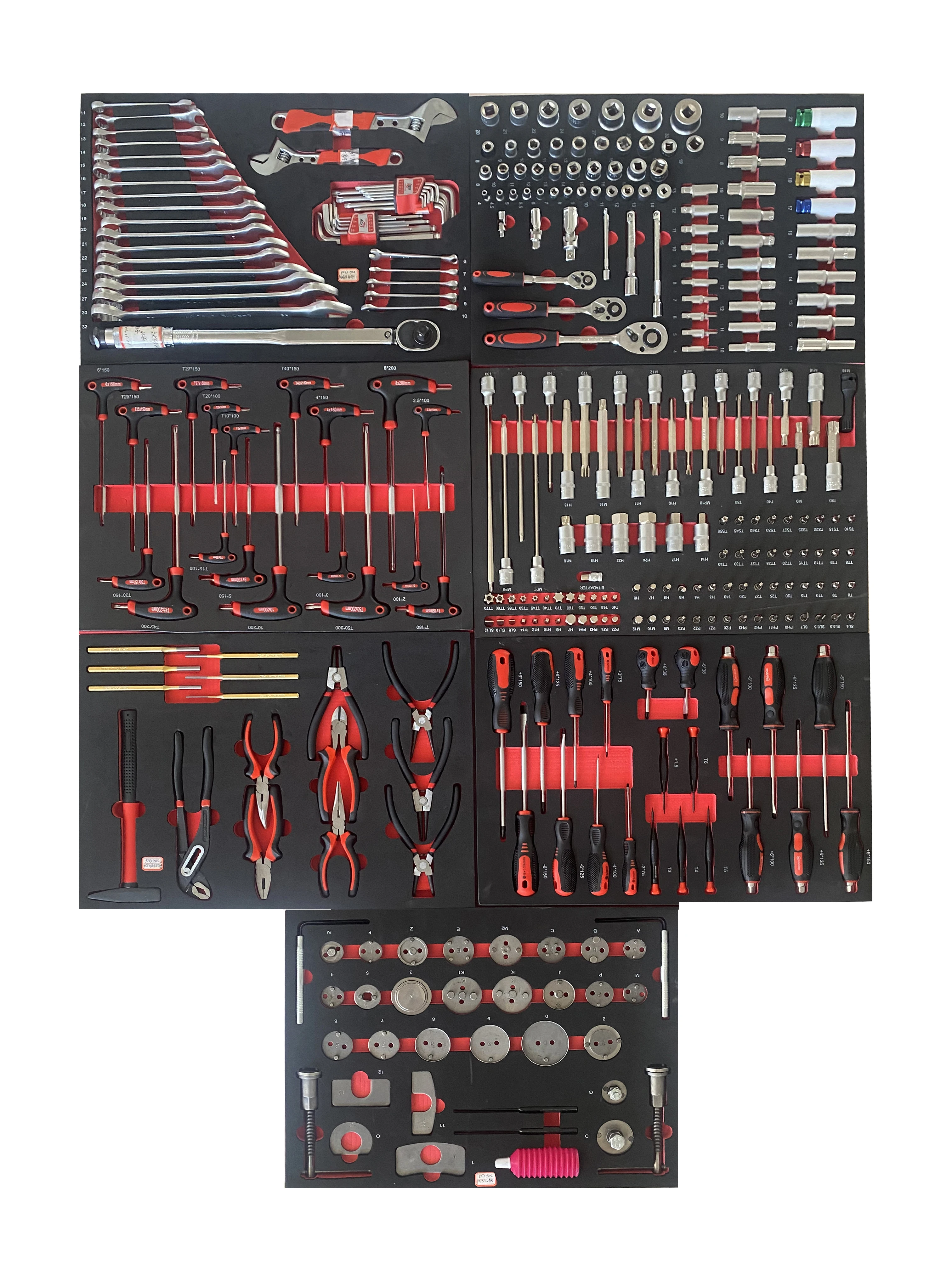 Professional 7-Drawer Heavy Duty Tool Cabinet Trolley 322pcs Car Repair Tool Set Customizable OEM Rolling Workshop Toolbox for