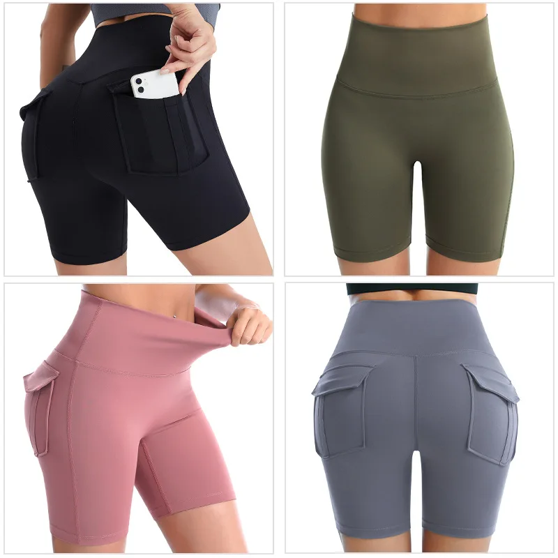 Shorts For Women Solid Color  High Waist Fitness Yoga Short quick Pants Running Quick Drying Sport Gym Skinny