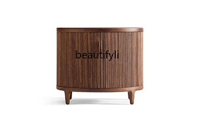 

Modern Minimalist Oak Shutter Door Solid Wood Bedside Cabinet Bedroom Locker Designer Bedside Cabinet furniture bedroom