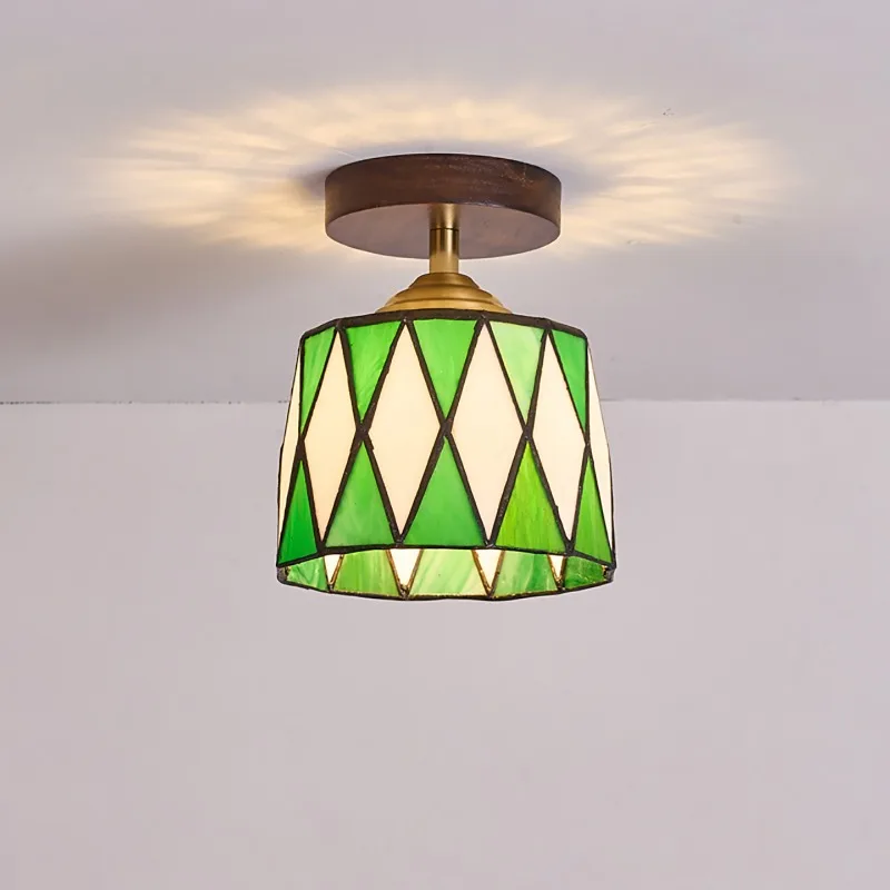 French Modern Corridor Ceiling Lights Tiffany Walnut Color Balcony Dressing Room Livingroom Dining