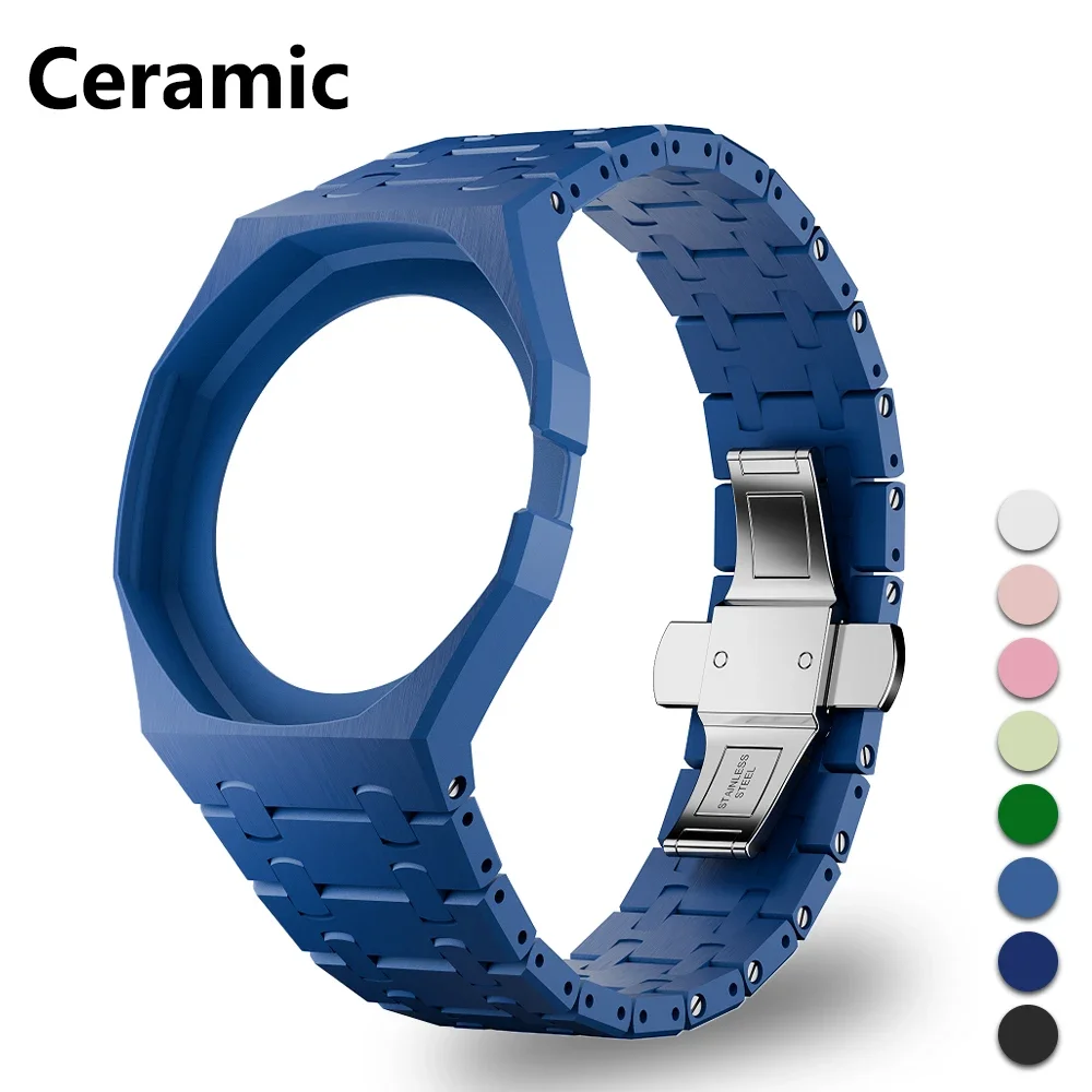 Luxury Modification Kit For Swatch x AP Royal POP Ceramic Watch Case Strap Pocket Changer To Wristwatch