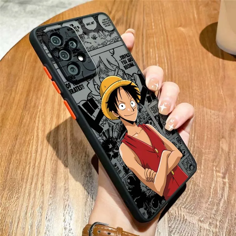 أنيمي قطعة واحدة لوفي زورو لسامسونج A56 A42 A36 A34 A33 A32 A23 A16 A04 A03 ملاحظة 20 5G متجمد شفافة جراب هاتف