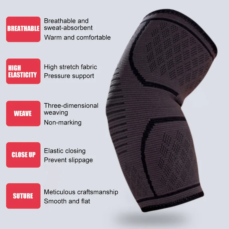 2Pcs Sports Elbow Brace Support Arm Sleeve Pads Strap Arthritis Guard Bandage Wrap Band Gym Knitted Elbow Pads For Men And Women