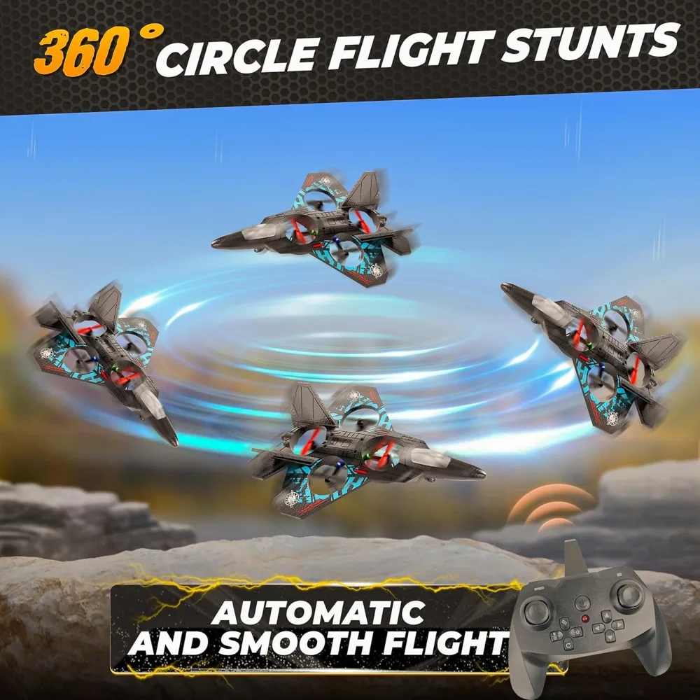 Pesawat Remote Control 2.4GHz untuk Anak-Anak - Helikopter RC dengan 360 °   Flips dan Navigasi Berwarna-warni