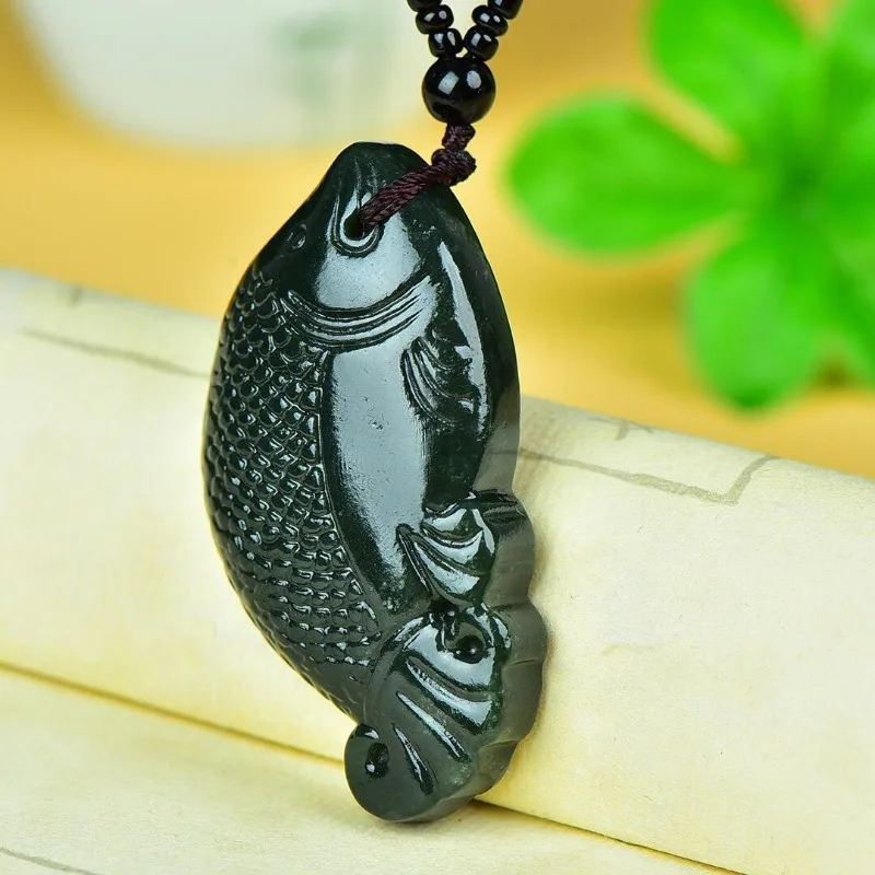 Hetian Jade Is More Than Rich and Noble, Pendant, Auspicious Fish Sapphire Necklace, Men's and Women's Models.