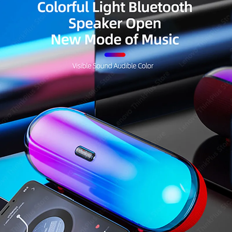 Lenovo TS40 PRO Wireless Bluetooth 5.0 Audio Portable Player Bass Outdoor Speaker Colorful Light Bluetooth Subwoofer Speaker