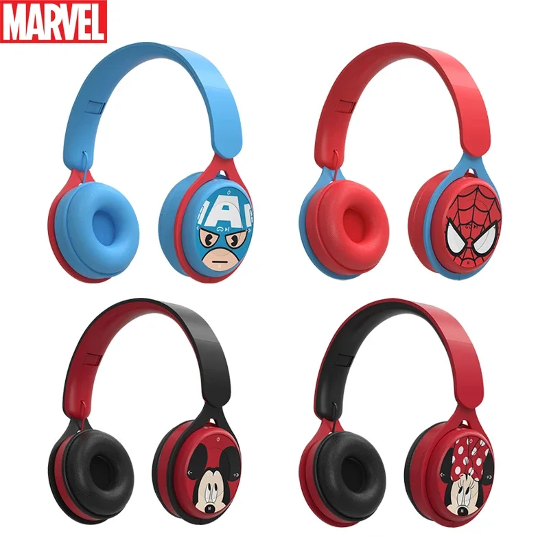 New Marvel Spiderman Disney Mickey Wireless Headphones Blutooth Surround Sound Stereo Foldable Earphone Laptop Headset