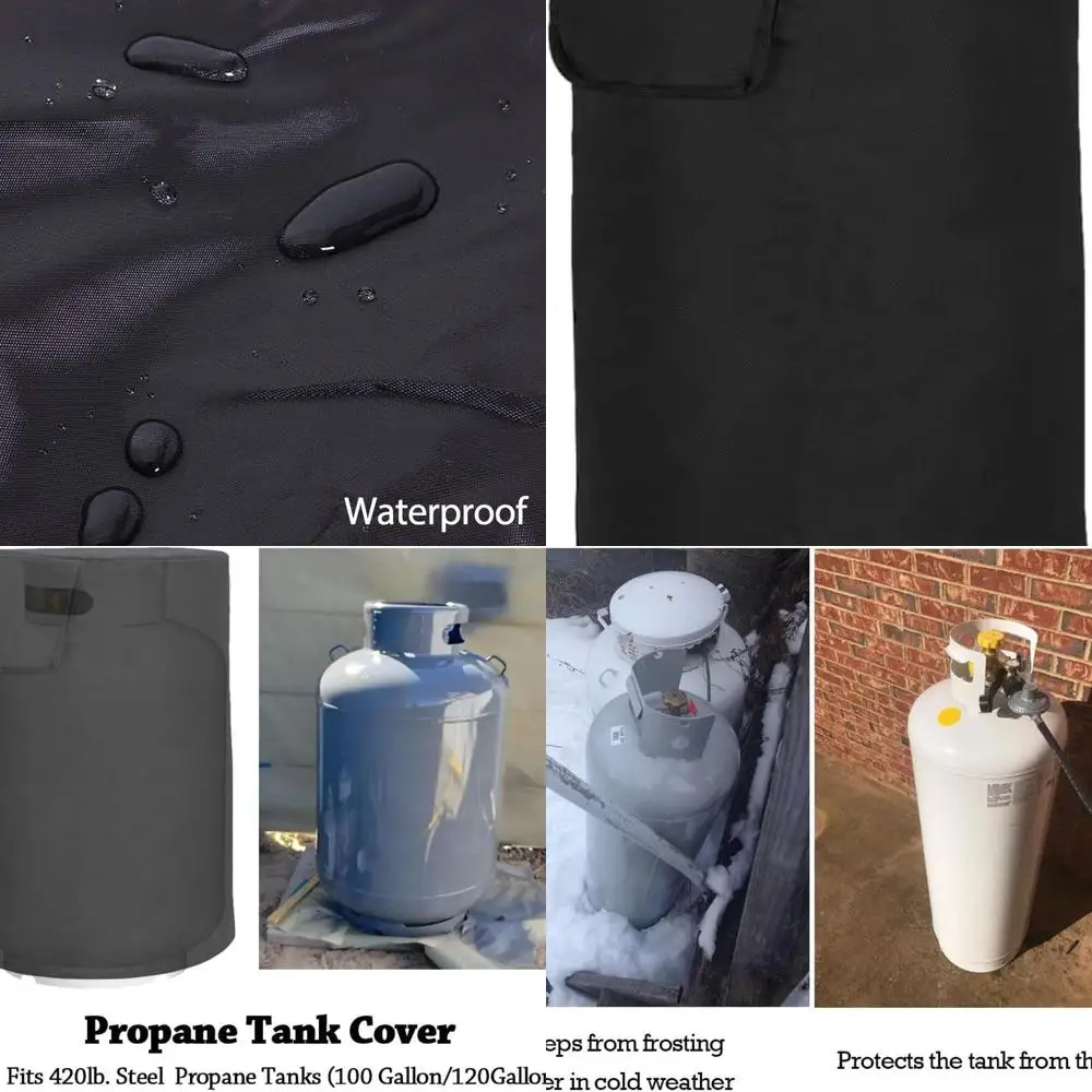 

Waterproof Heavy-Duty Protective Covers for 100-120 Gallon Propane Tanks, 420 LB Steel