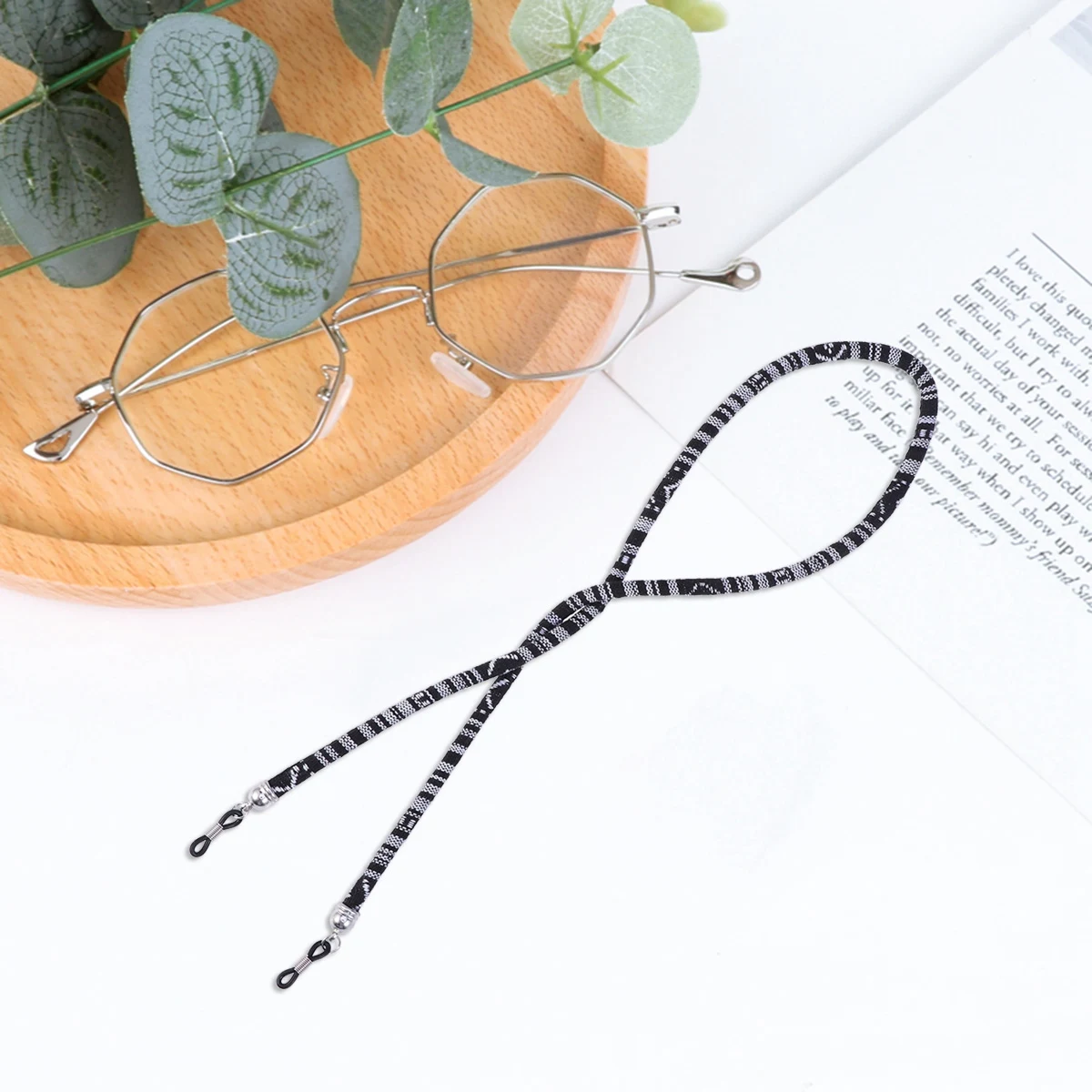 

Anti Loss Glasses Rope Eyeglass Chain Holder Cord Black Custom Style Universal Compatibility Non Slip Soft Material Secure