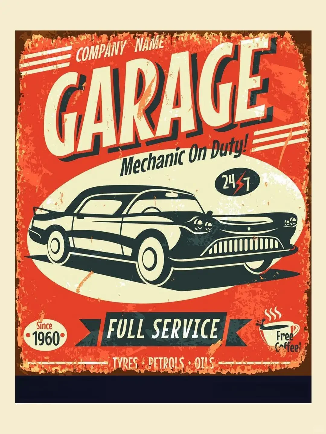 Vintage Car Service Metal Sign Classic Garage Poster Metal Tin Signs Retro Plaque Garage Club Man Cave Bar Tool Shop Wall Decor