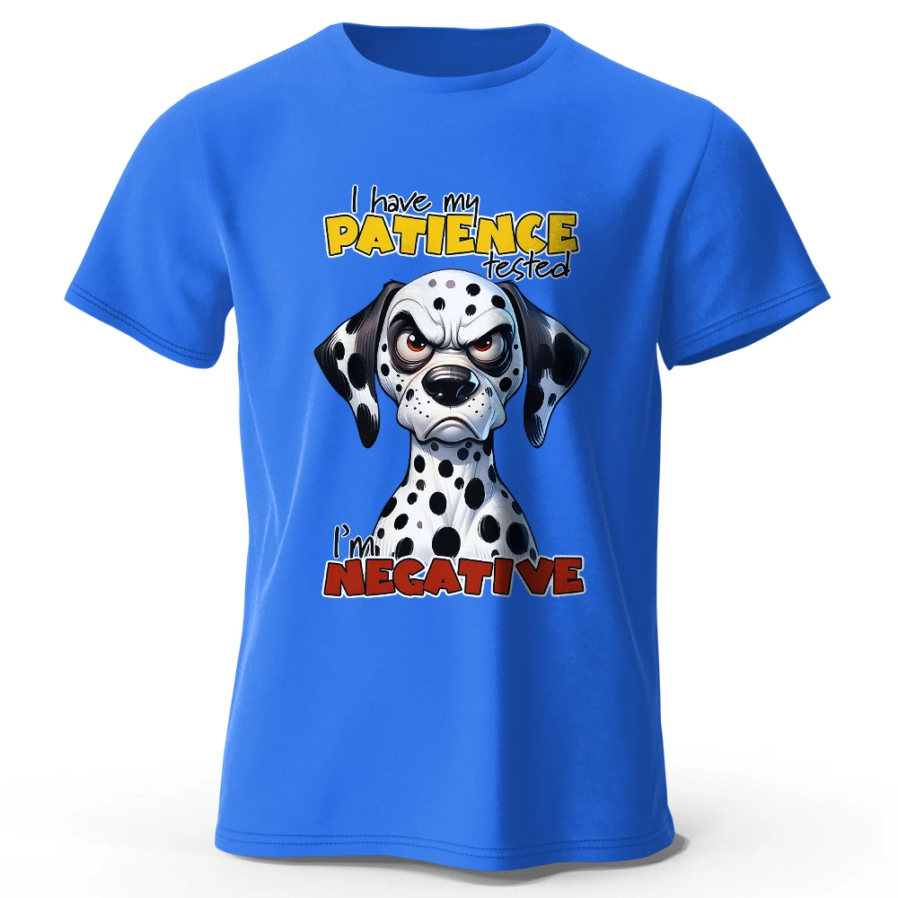 T-Shirt mit skurriler Cartoon-Hundeporträt-Aufdruck aus 100 % Baumwolle, Rundhals-Kurzarm-T-Shirt aus weichem Stoff, kreativer Unisex-Stil