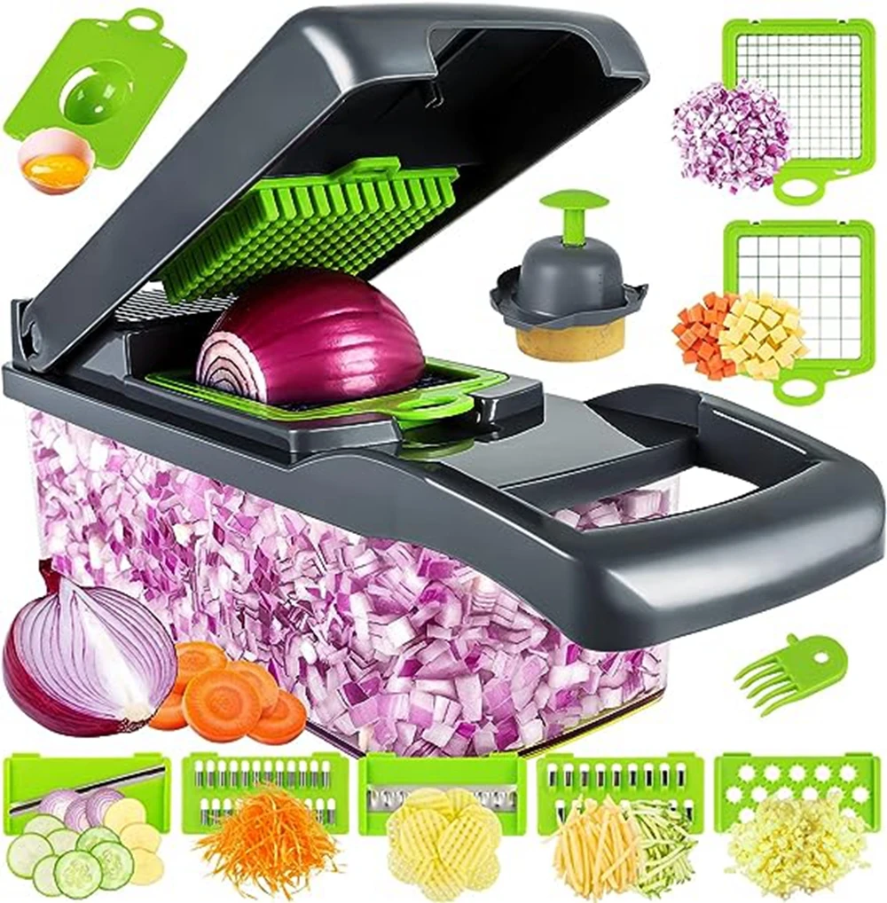 

15 in 1 Multifunctional Vegetable Slicer Cutter Shredders Slicer With Basket Fruit Potato Onion Mincer Chopper Carrot Grater