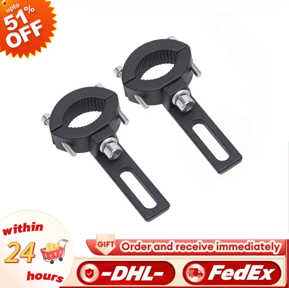 

2pcs Universal Motorcycle Spot Fog Driving Light Fork Mount Clamp Bracket Headlight Holder