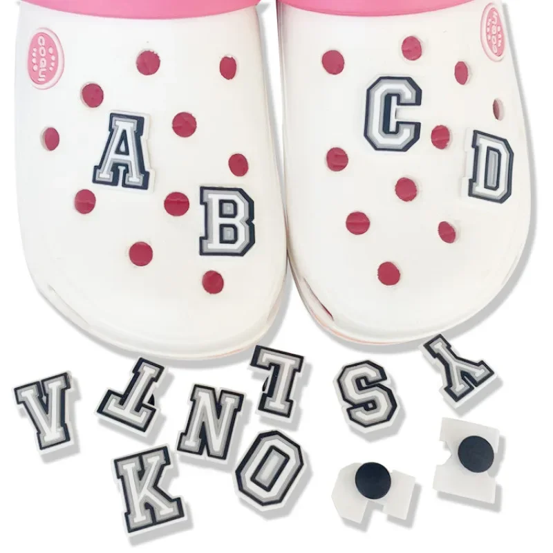 Hole Shoes PVC Letters Decoration Patches Disassembled Accessories Plastic Name ABC Badge Figures Applique Alphabet Sticker