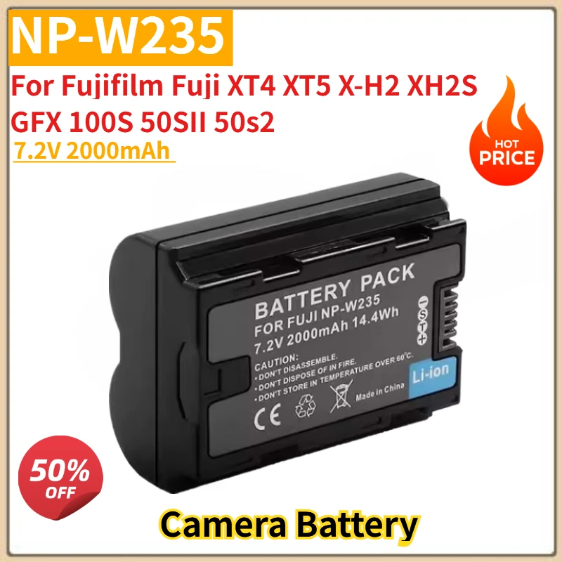

Camera Battery 7.2V 2000mAh NP-W235 for Fujifilm Fuji XT4 XT5 XH2S X-H2 GFX100S 50SII Replacement Battery Brand-New High Quality
