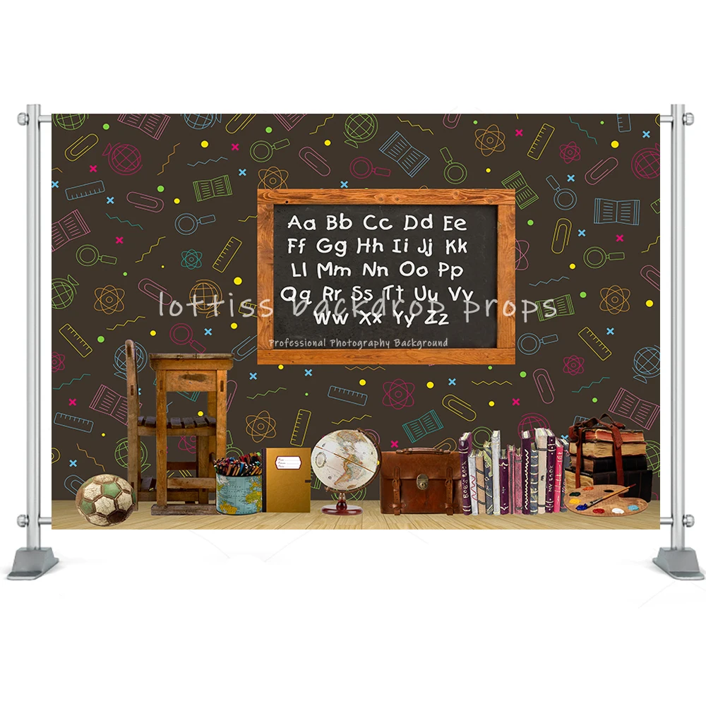 Back To School Background Kids Photocall Birthday Bookcase Blackboard  Student Portrait Graduation Ceremony Photo Studio Props