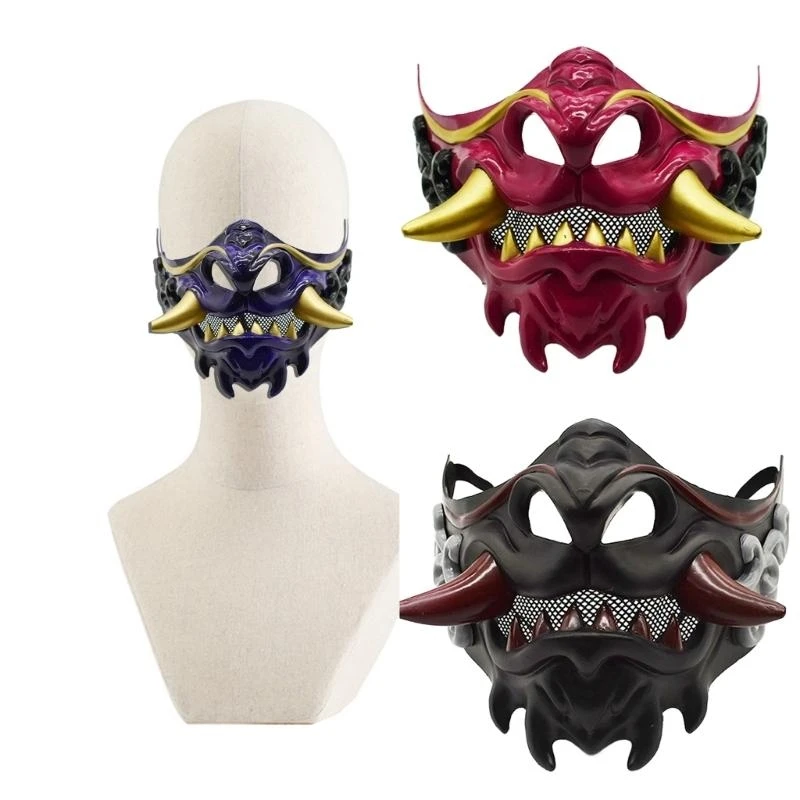 

Devil Samurais Mask Masquerade Mask Party Mask Halloween Costume Mask Japanese Mask Half Face Mask for Party Carnivals