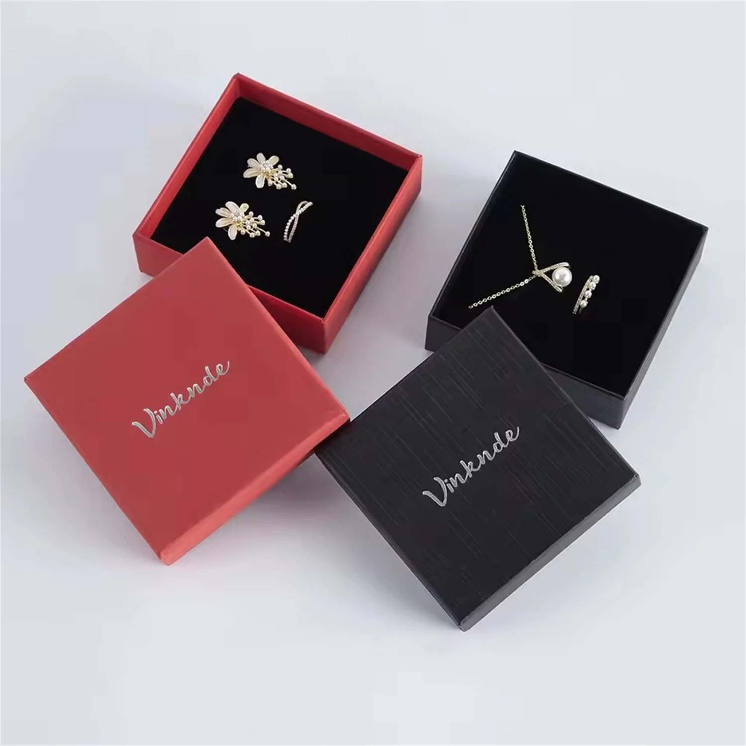 

DIY Customized Paper Cardboard Jewelry Packaging Box 50Pack Wedding Gift Boxes Necklace Earring Bracelet Ring Jewellry Organizer