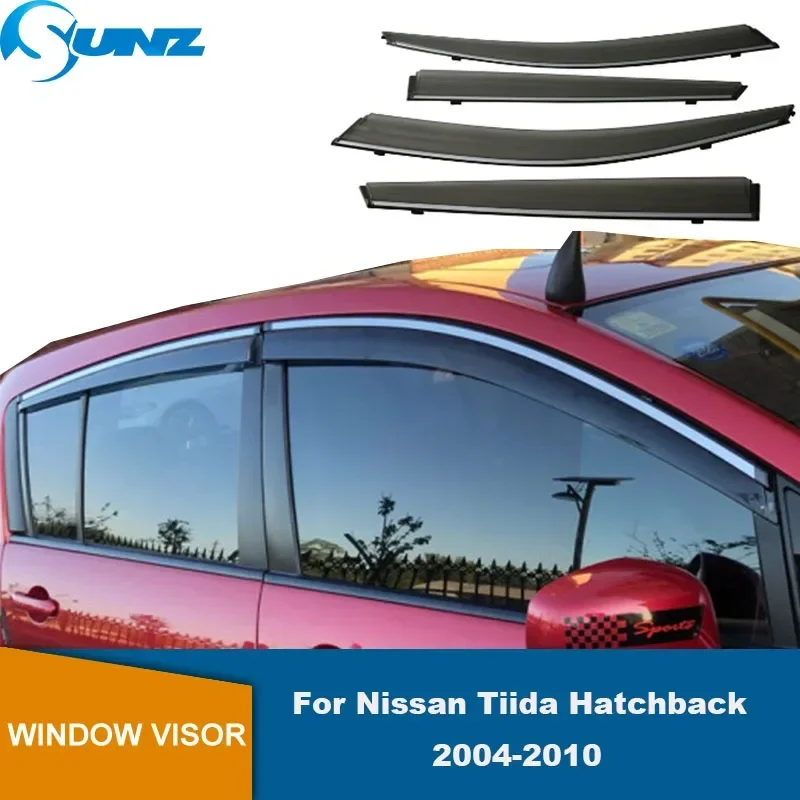 Car Window Visor For Nissan Tiida C11 Hatchback 2004 2005 2006 2007 2008 2009 2010 Window Sun Rain Deflectors Weathershield