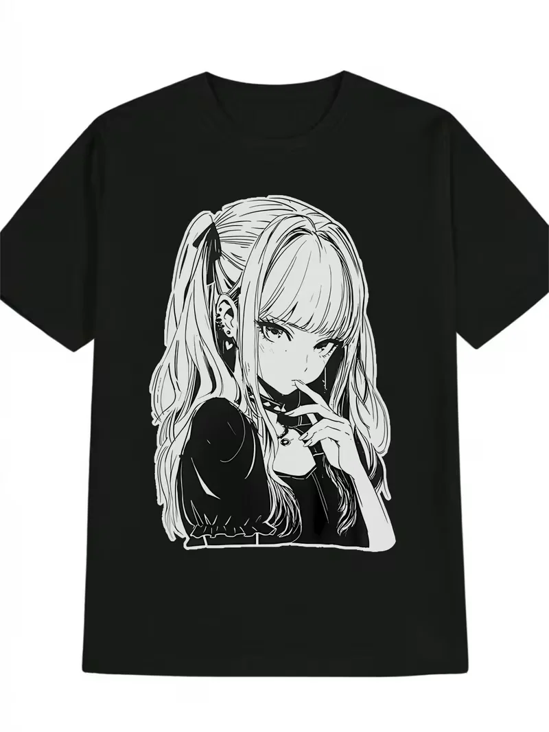 Novelty Men'S Japanese anime girls Subculture Jirai Kei Vintage T Shirt Tee Oversize Ironic Humor Weirdcor Sarcastic Hilarious