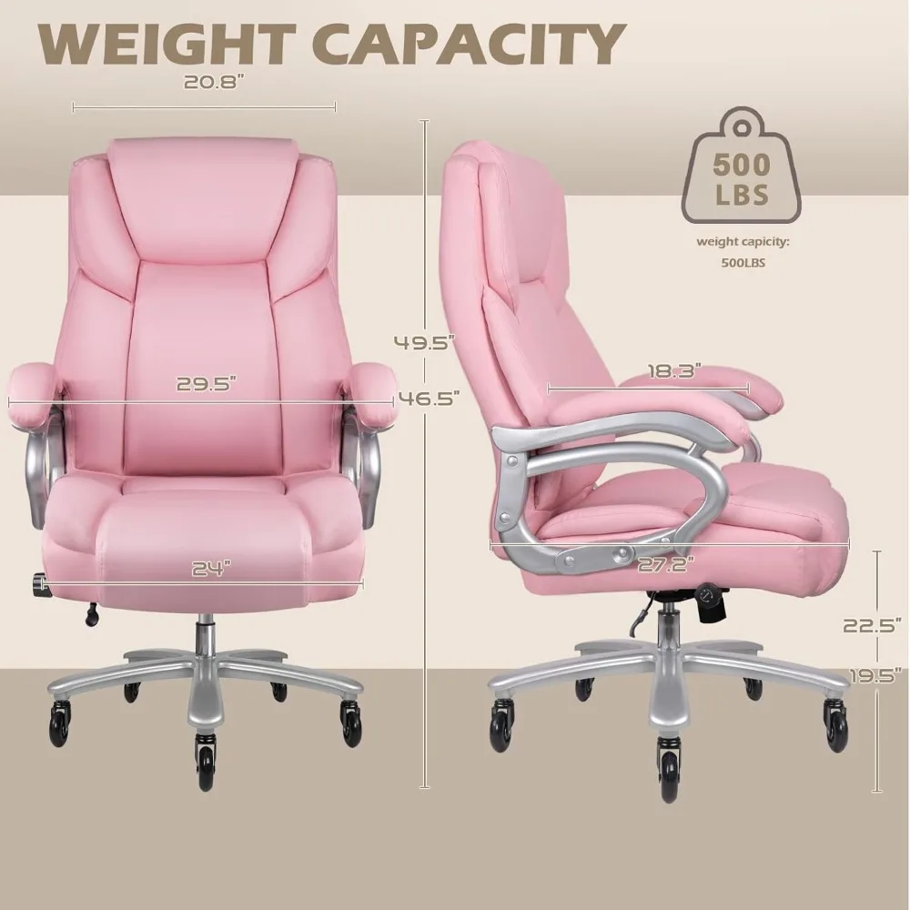 Ergonomischer Chefsessel aus PU-Leder mit hoher Rückenlehne, robuster Konstruktion und Rückenlehne für große und große Benutzer