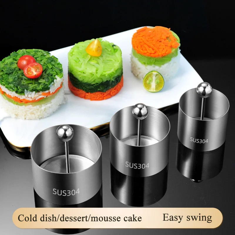 

DIY baking Round Stainless Steel Cake Mousse Ring，Dessert taro milk brick cake mould Rice and vegetable roll mould creative