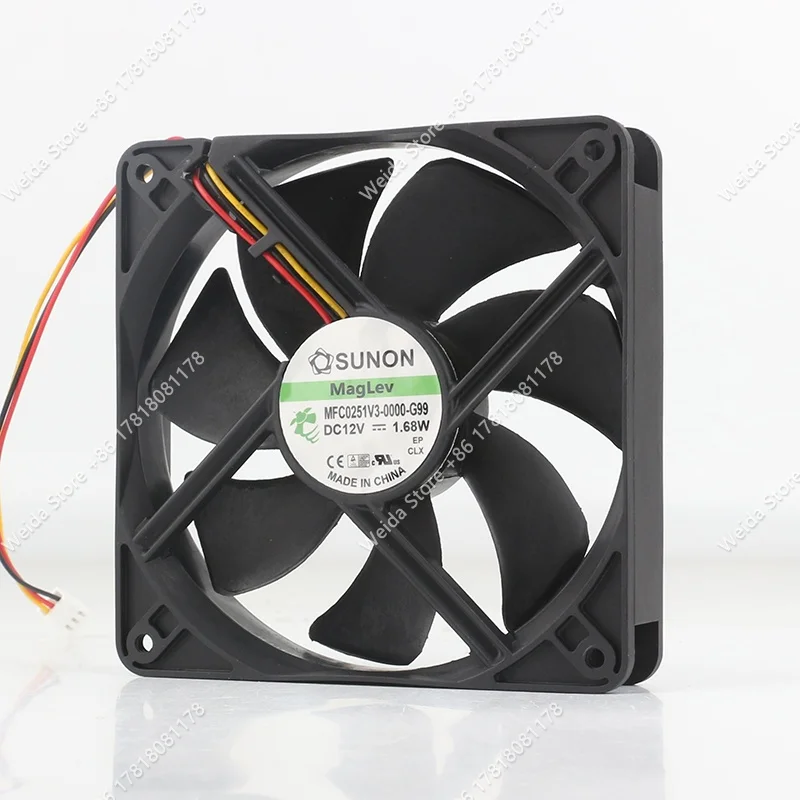 

Newly built SUNON MFC0251V3-0000-G99 12V 12025 120X120X25MM 3-pin silent computer case fan