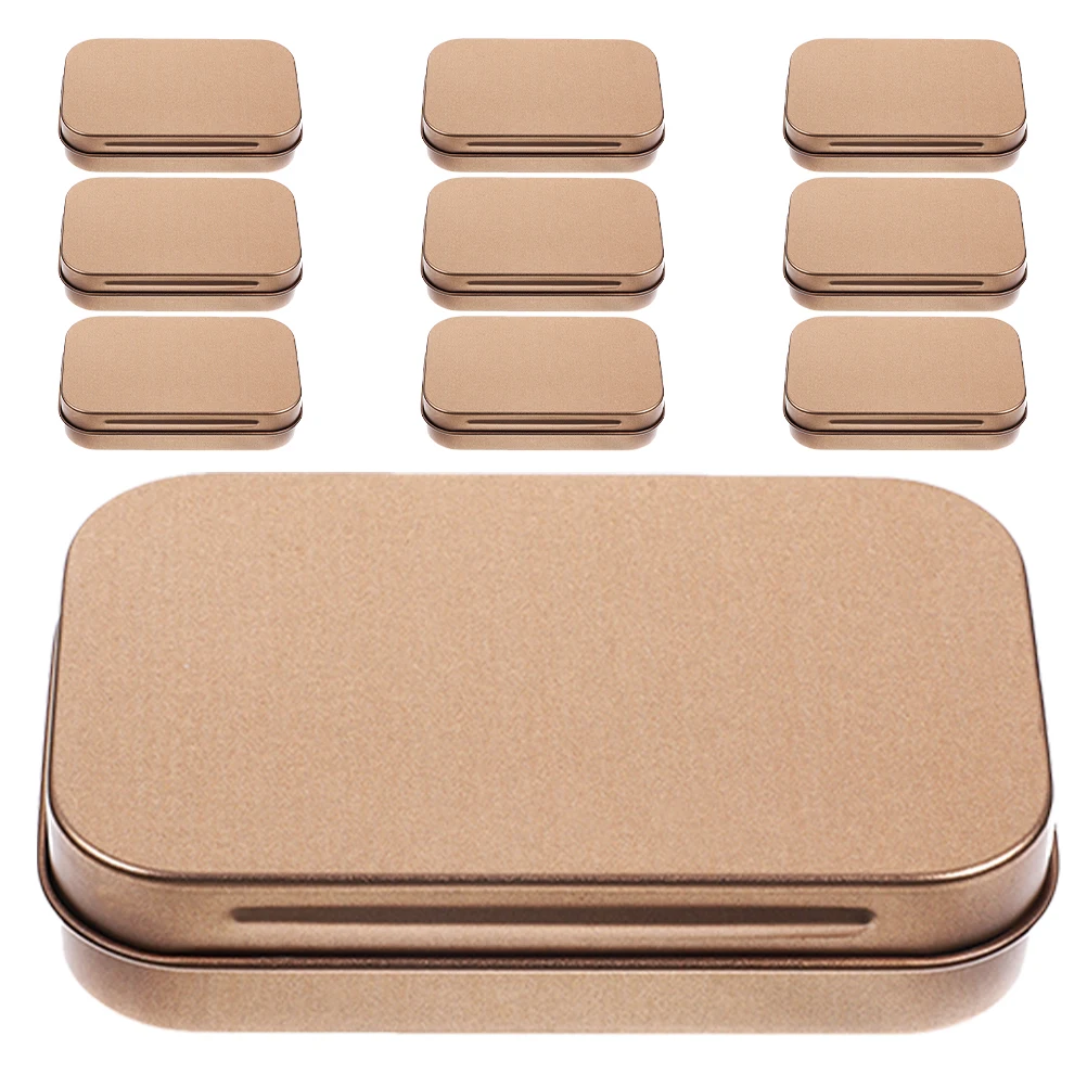

Storage Tin Box Bead Container Mini Empty Containers Decorative Tins Rectangular Case Necklace Holder