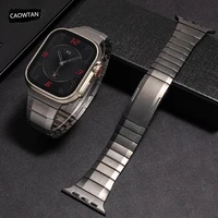 Correa de acero inoxidable para Apple Watch Ultra 2, 49mm, 46mm, 45mm, 44mm, 42mm, 41mm, 40mm y 38mm, correas de ajuste rápido para Iwatch 10 9 7 8 Se 6 5