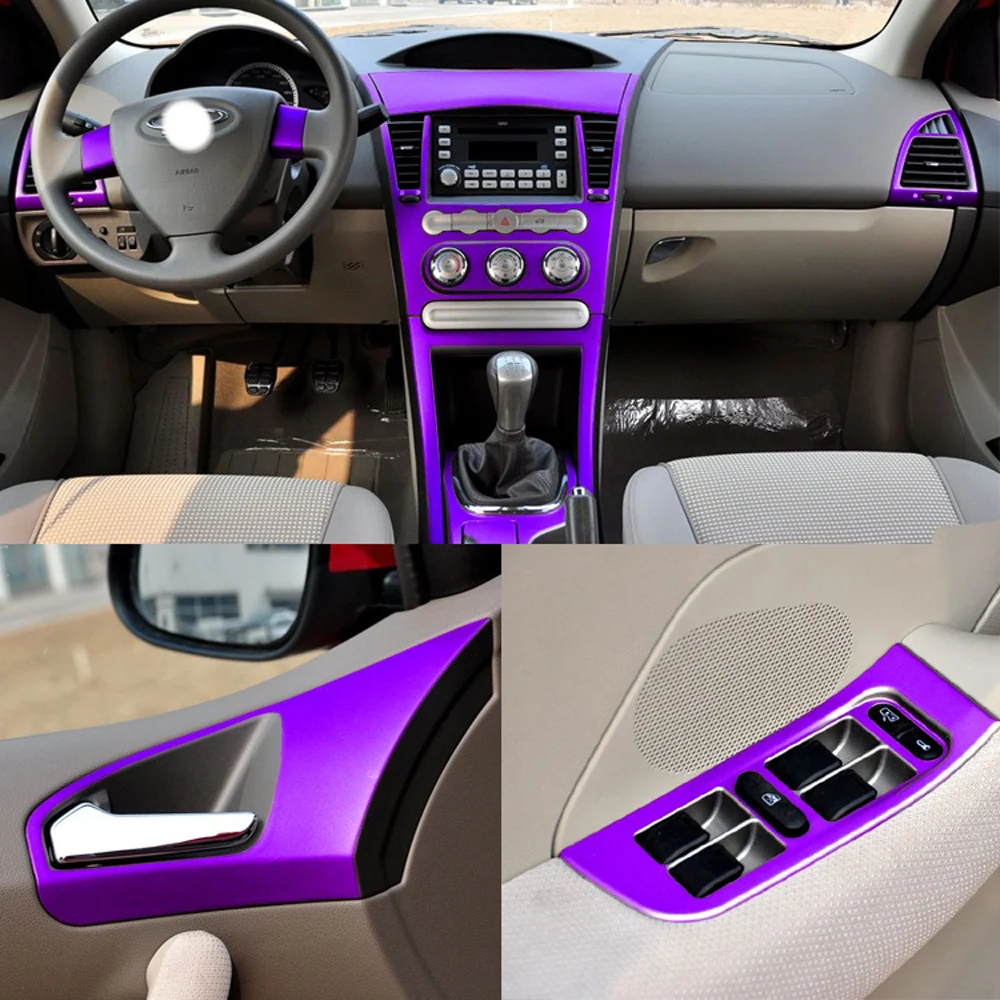 

For Chery M11 2009-2010 Interior Central Control Panel Door Handle 5D Carbon Fiber Stickers Decals Car styling Accessorie
