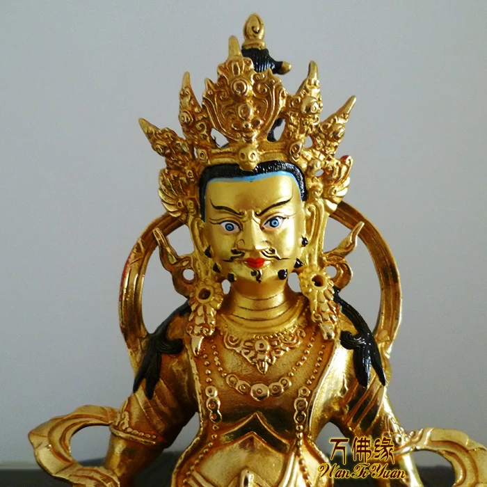 Collection- HOME House efficacious Talisman Protection # Tibetan Buddhism Yellow mammon Zanbala gilding brass gold Buddha statue