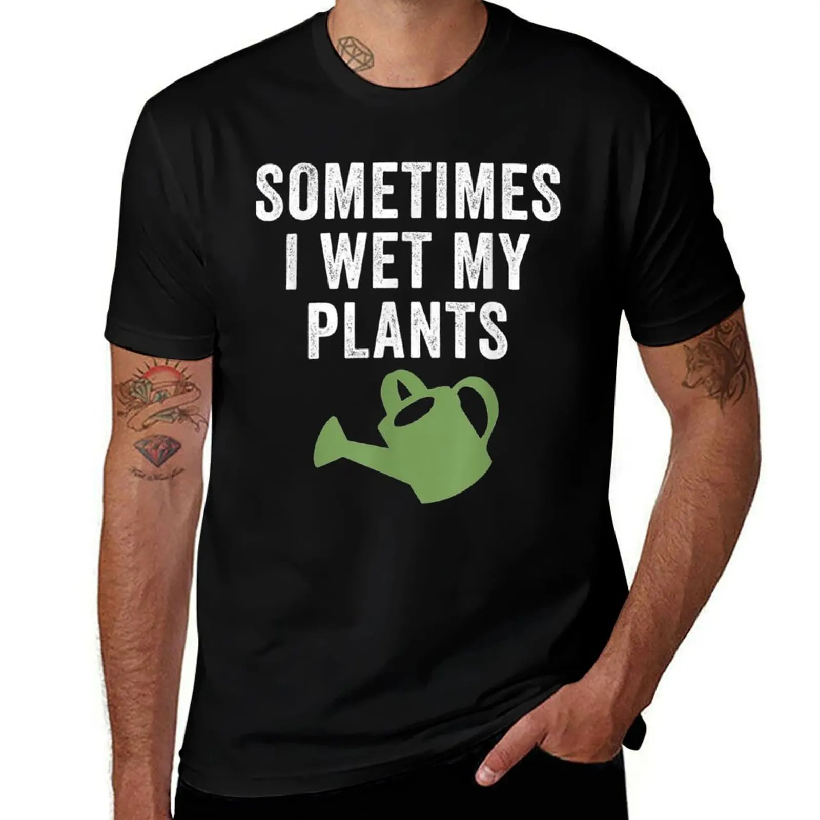 

Sometimes I Wet My Plants Funny Pants Wetter Pun Farmer Joke T-Shirt t shirt man luxury T-Shirt