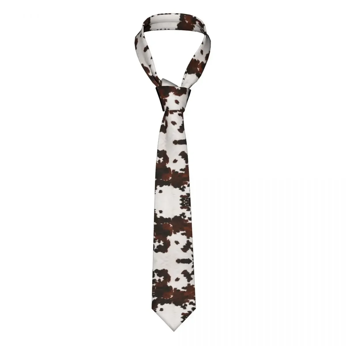 Faux Fur Modern Cowhide Texture Neck Ties Mens Personalized Silk Animal Hide Pattern Skin Leather Neckties for Party Gravatas