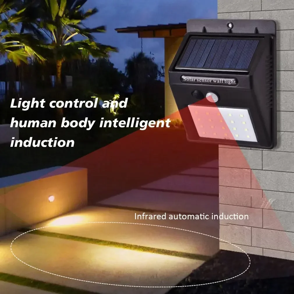 Imagem -03 - Outdoor Impermeável Led Solar Light Sensor de Movimento Foco Solar Powered Sunlight Garden Yard Decor Lâmpada de Parede 20 30