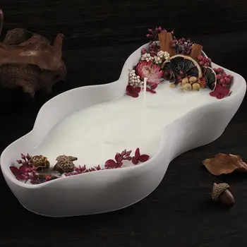 Silikonová forma na betonovou nádobu na svíčky, DIY sádrový cement, nepravidelná miska na svíčky, úložný talíř, silikonová pryskyřičná forma pro domácí dekoraci 10 nejlepší prodej silikonové formy na sádru - №2