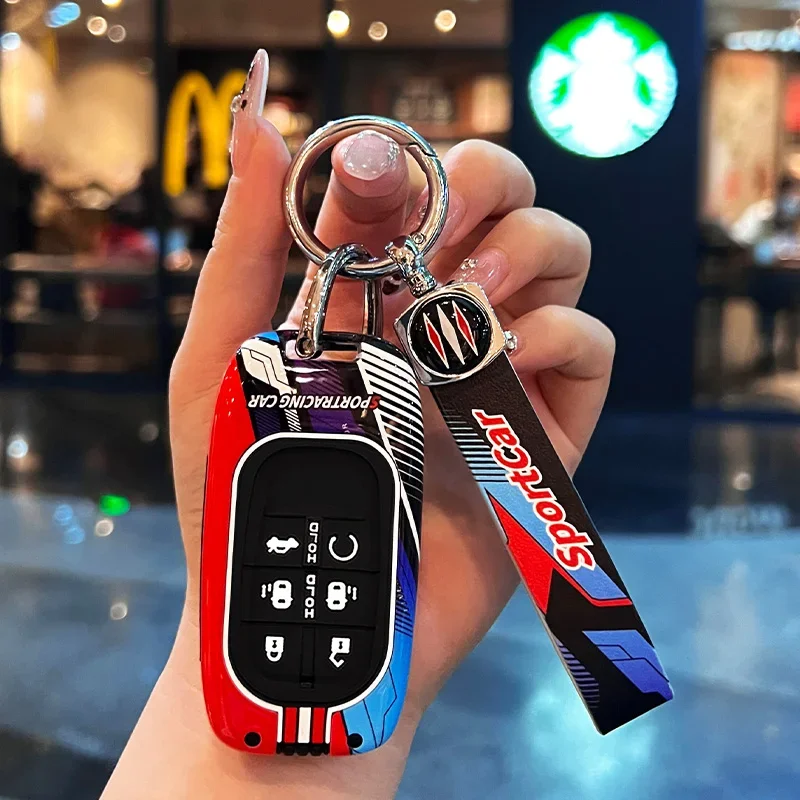 Racing Style Metal Car Key Case Fob Cover for Honda CR-V Civic Accord HR-V CR-V CRV HRV Fit City Odyssey Alison XRV 2023 2024