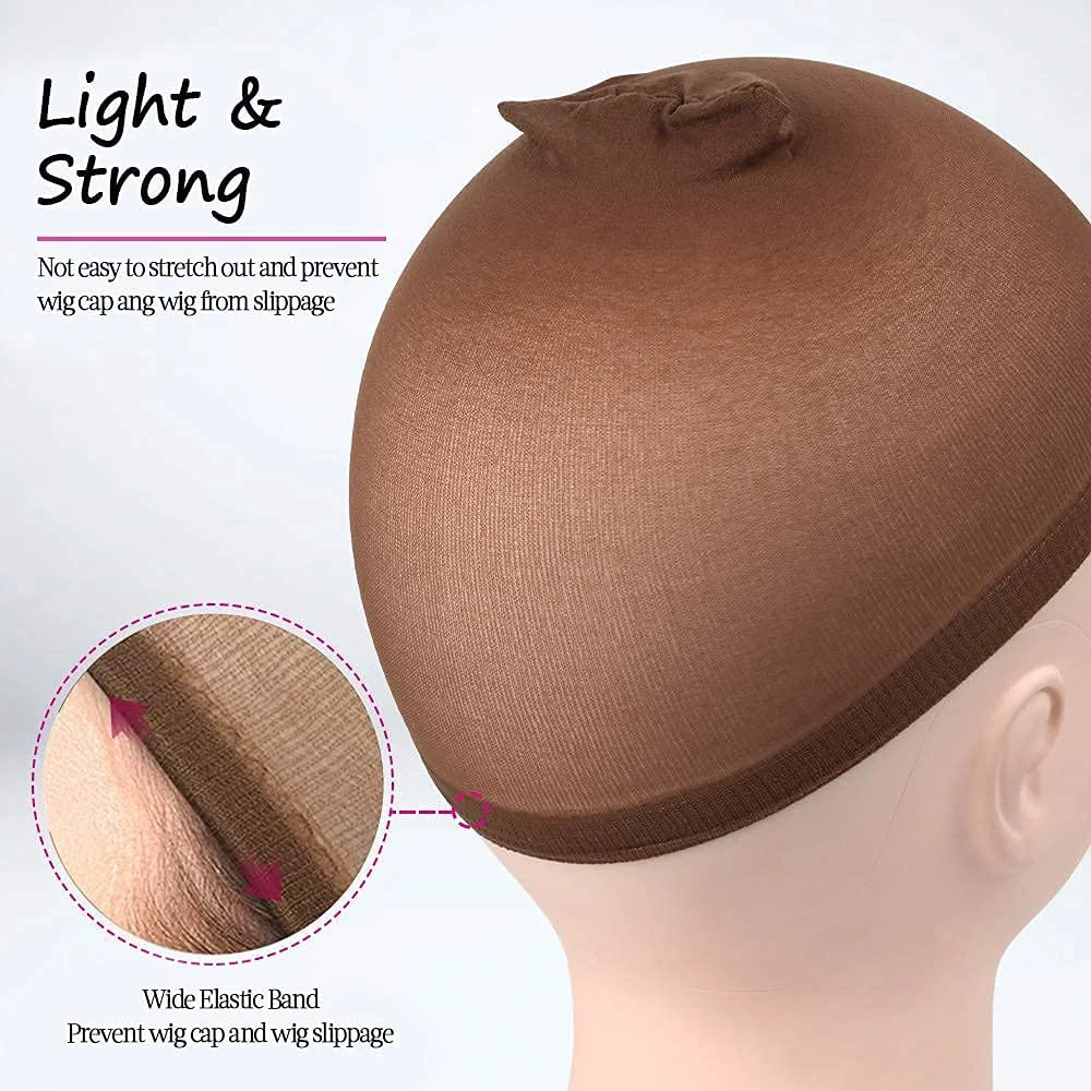 สําหรับคงที่และยืดไนลอนหมวกวิกผมลูกไม้ด้านหน้าวิกผมถุงน่องหมวกสําหรับวิกผมตาข่ายยืดหยุ่น HD หมวกวิกผม Hairnets ผมสุทธิ