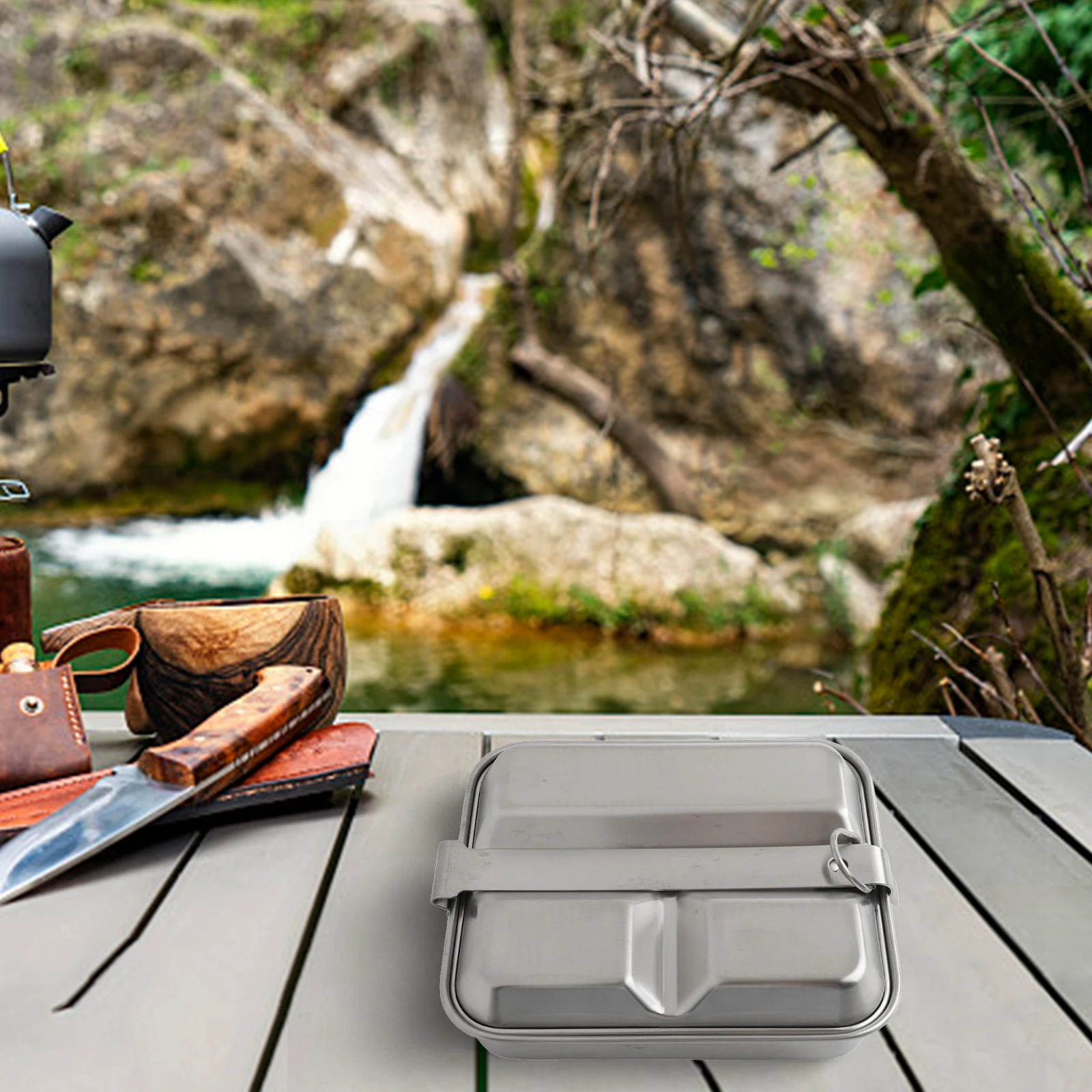 

Outdoor Dining Camping Lunch Box Foldable Lunch Box Easy Carry Lunch Box Wear-Resistant Material Food Safe Long-Term Use