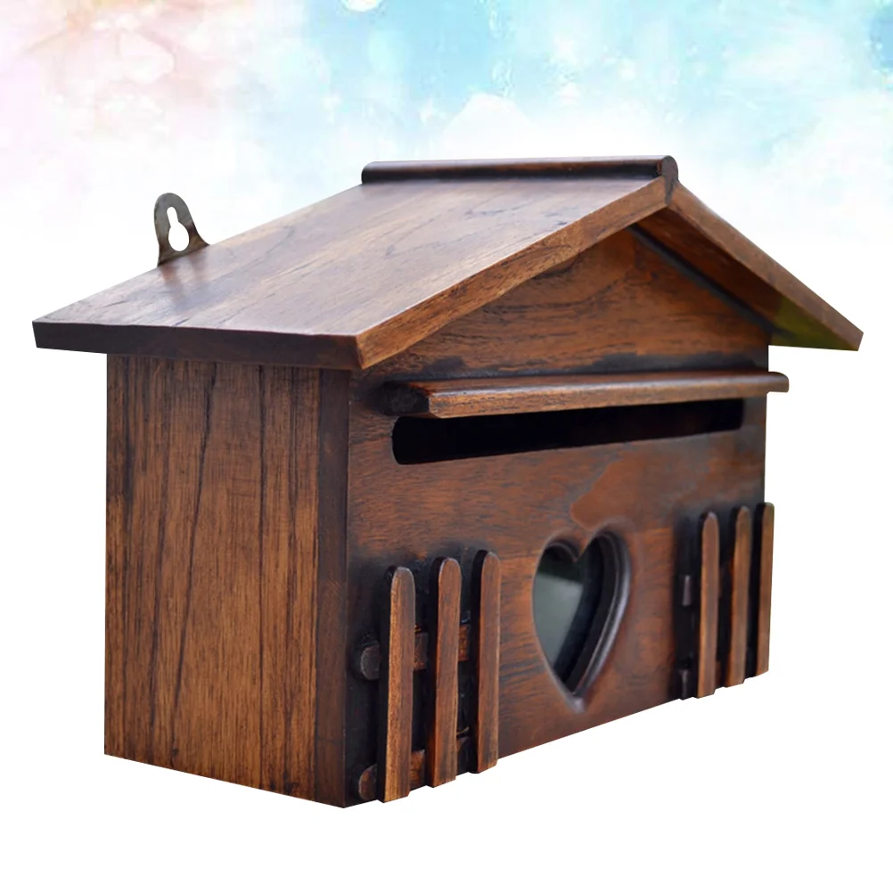 

1PC Wooden Mailbox Outddor Post Box Rainproof Suggestion Box Creative Letter Box for Home Company wall mounted mailbox