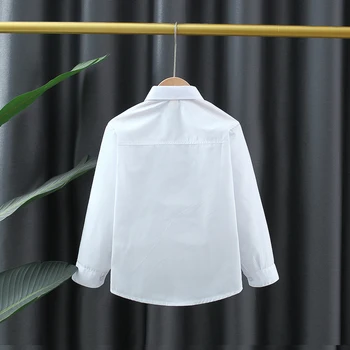 Spring And Autumn New White Long Sleeve Baby Boys' And Girls' Shirts, Soft And Comfortable Children'S Clothing For 90-180cm 2