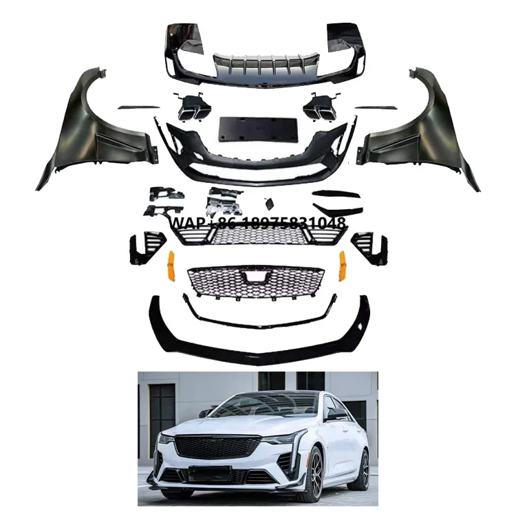 Factory Sales PP Material Black Wing Style Front Bumper Fenders Front Lip Diffuser Body Kit for CT4 2019-2025