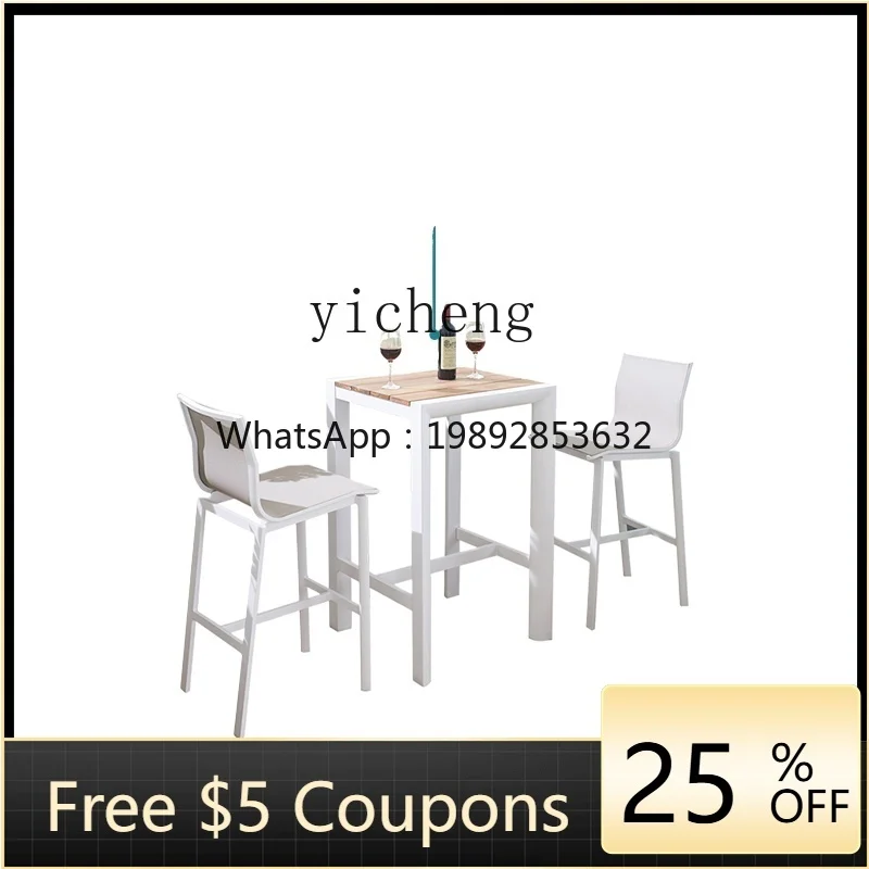 

ZZ Barstool Solid Wood High Leg Chair High Stool Coffee Shop Bar Stool Outdoor Balcony Bar Counter Bar Chair