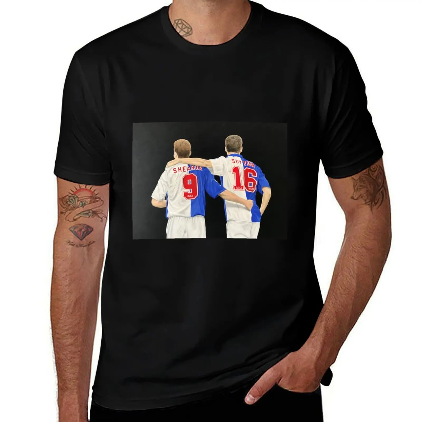 My painting of Blackburn Rovers FC legends Alan Shearer and Chris Sutton T-Shirt Quick Dry Light Sports T-Shirt