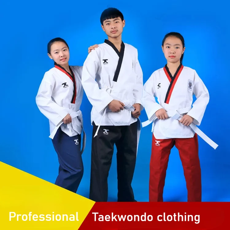 WTF Approved Professional Taekwondo Poomsae Dobok Martial Arts Taekwondo Suit for Children Adults Kids